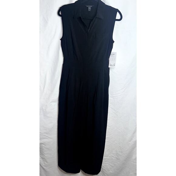 Athleta Brooklyn Womens Size 4 Black Wide Leg V-Neck Sleeveless Jumpsuit NWT - Picture 1 of 11
